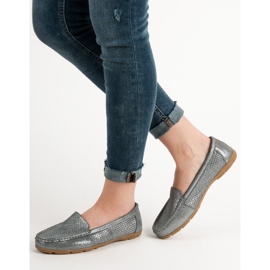 Mocasines VINCEZA de piel gris 1