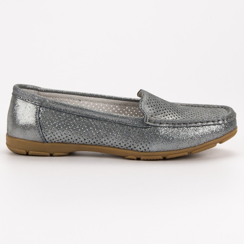 Mocasines VINCEZA de piel gris 2