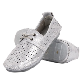 Zapatillas VINCEZA de piel gris 3