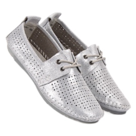 Zapatillas VINCEZA de piel gris 4