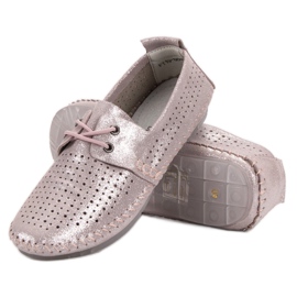 Zapatillas VINCEZA de piel rosado 4