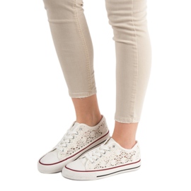 Renda Zapatillas de encaje blanco 3