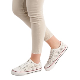 Renda Zapatillas de encaje blanco 4