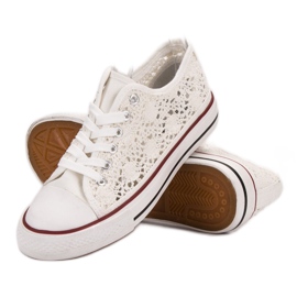 Renda Zapatillas de encaje blanco 6