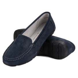 Mocasines VINCEZA de piel azul marino 6