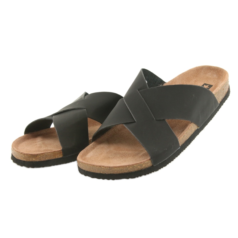 Pantuflas negras Big Star 174603 perfiladas para hombre negro 3