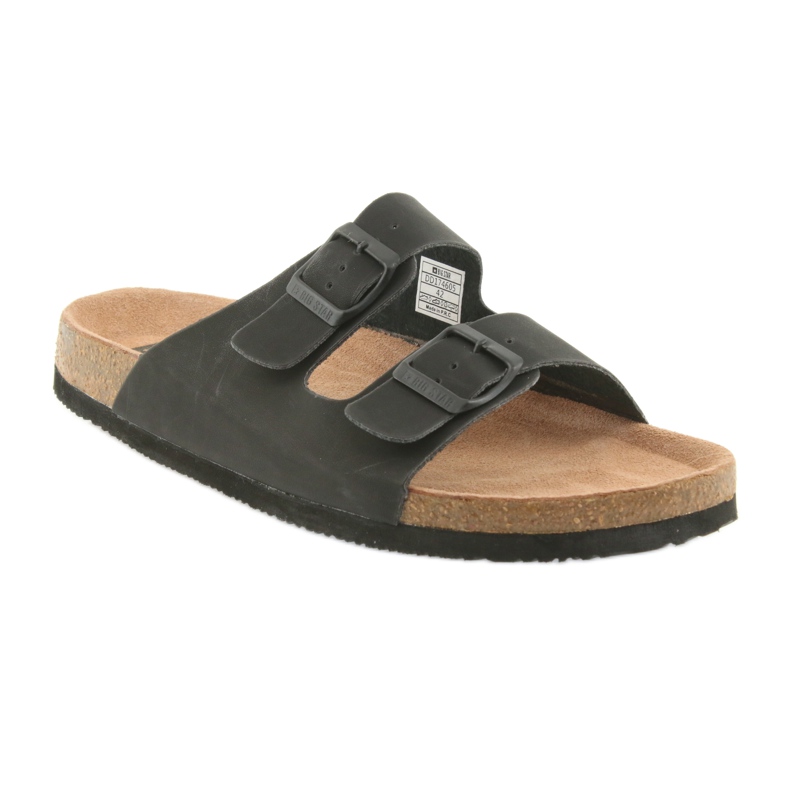 Pantuflas negras Big Star 174605 perfiladas para hombre negro 1