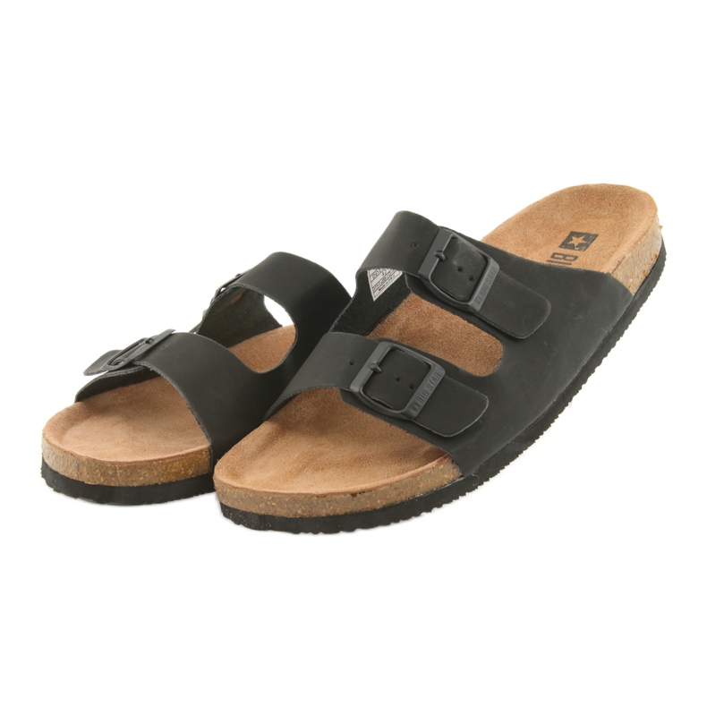 Pantuflas negras Big Star 174605 perfiladas para hombre negro 3