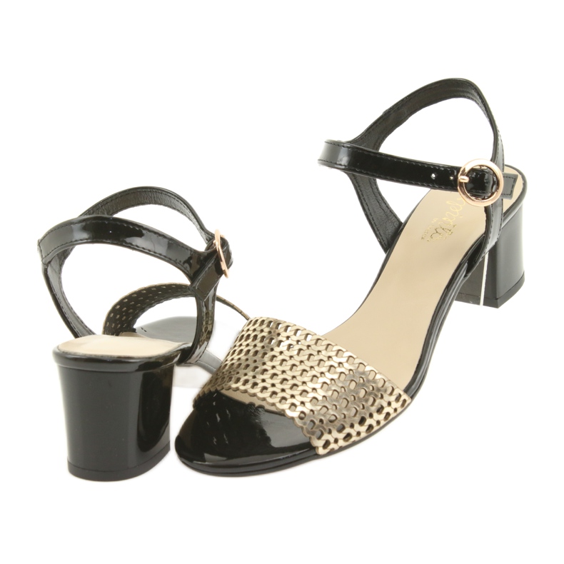 Espinto Sandalias negras / doradas negro amarillo 4