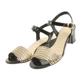 Espinto Sandalias negras / doradas negro amarillo 3
