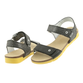 Bartek Sandalias de cuero para niñas 59183 Negro con patrón 4