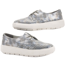 Goodin Zapatos de cuero ligero gris 5