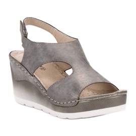 Goodin Sandalias de cuña cómodas gris 2