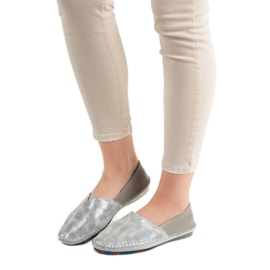 Goodin Zapatos sin cordones de cuero gris 1