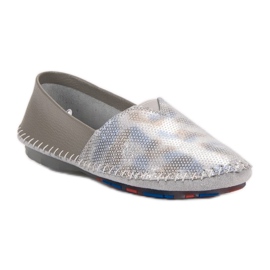 Goodin Zapatos sin cordones de cuero gris 3
