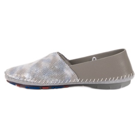 Goodin Zapatos sin cordones de cuero gris 4