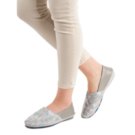 Goodin Zapatos sin cordones de cuero gris 2