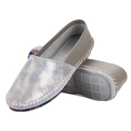 Goodin Zapatos sin cordones de cuero gris 5