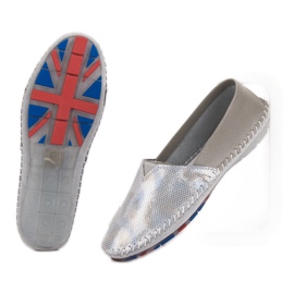 Goodin Zapatos sin cordones de cuero gris 6
