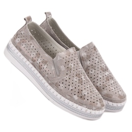 Goodin Zapatillas de cuero beige 2