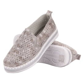 Goodin Zapatillas de cuero beige 3