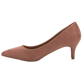 SHELOVET Tacones de ante en polvo rosado 4