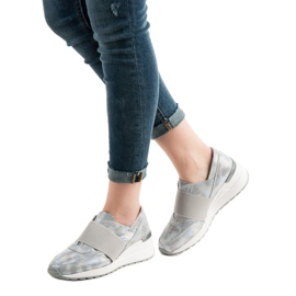 Goodin Zapatos de cuero sin cordones gris 2