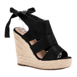 Cm Paris Sandalias de cuña negras negro 1