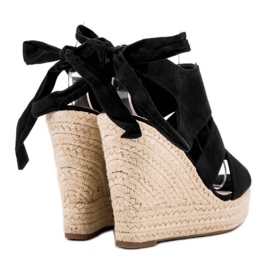 Cm Paris Sandalias de cuña negras negro 3