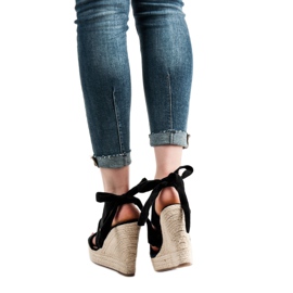 Cm Paris Sandalias de cuña negras negro 7