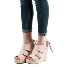 Cm Paris Sandalias con cuña en beige 2