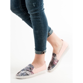 Vices Slipons con patrón multicolor rosado 2