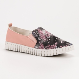Vices Slipons con patrón multicolor rosado 4