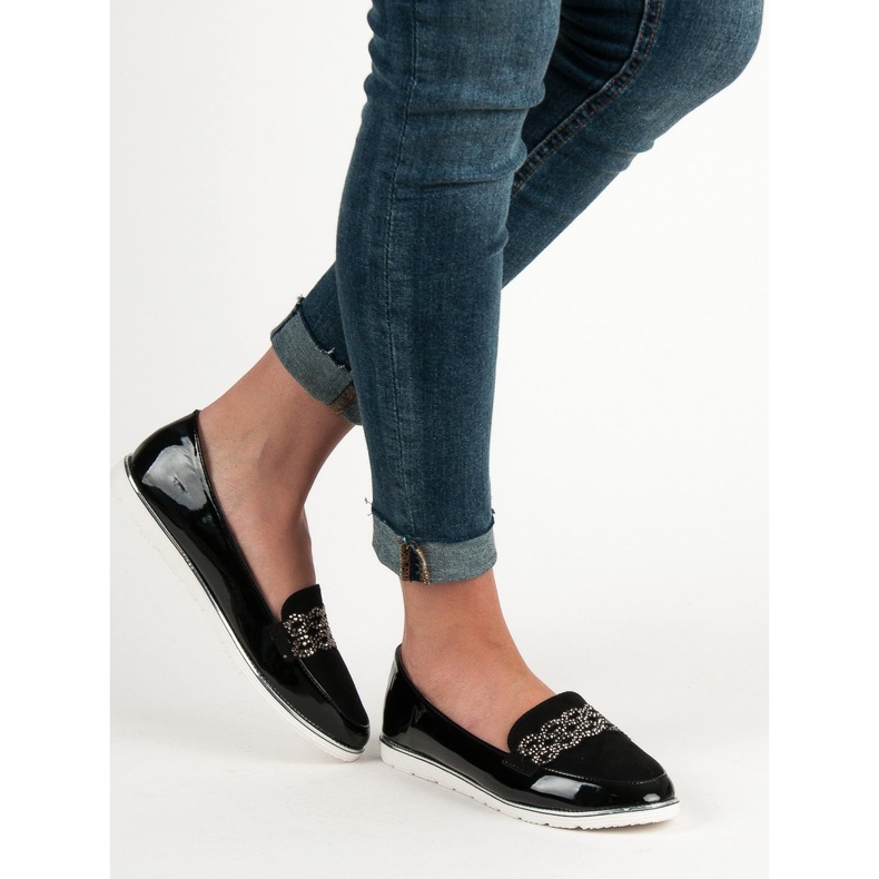 SHELOVET Mocasines lacados negro 1