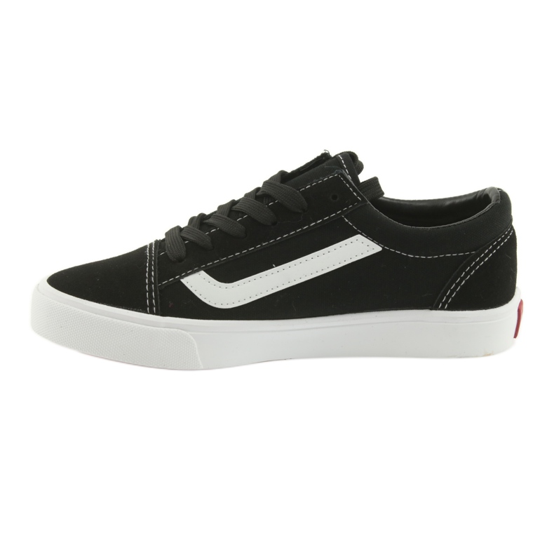 Atletico Zapatillas AlaVans negras con lazo blanco negro 2