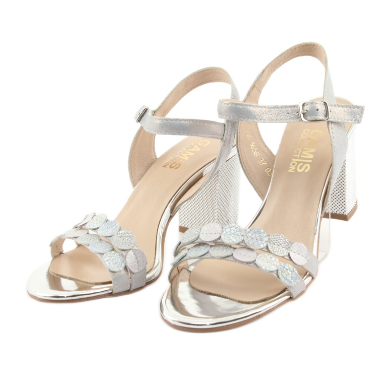 Sandalias plateadas de mujer Gamis 3658 azul gris rosa 6