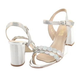 Sandalias plateadas de mujer Gamis 3658 azul gris rosa 8