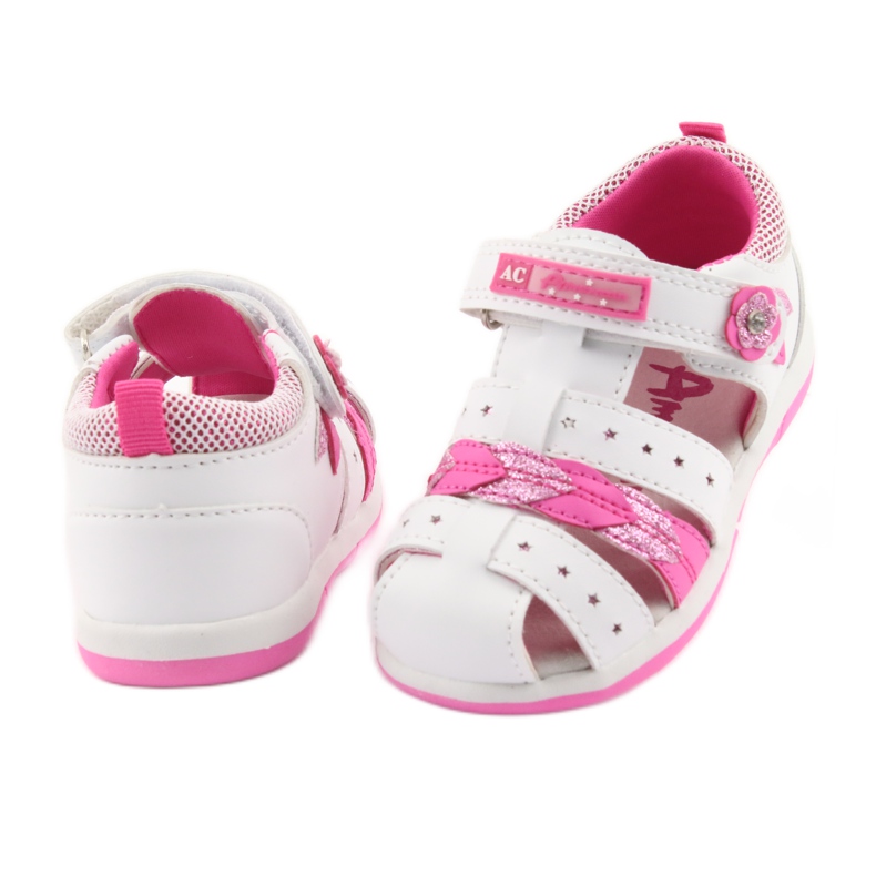 American Club Sandalias de niña American DR18 blanco rosado 4 American Club Sandalias de niña American DR18 blanco rosado 4