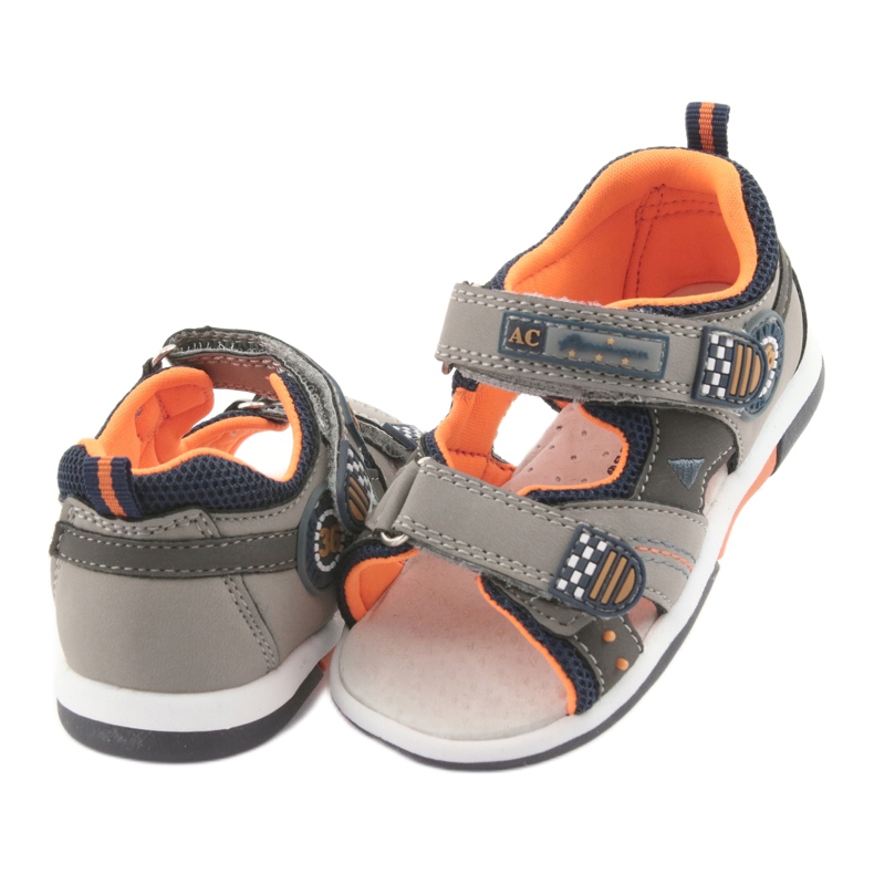 American Club DR13 sandalias para niño gris naranja azul marino 4