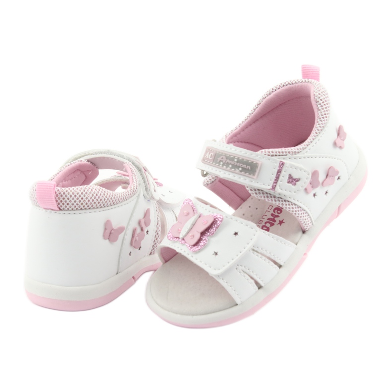 American Club Sandalias de niña American DR19 white butterfly blanco rosado 4 American Club Sandalias de niña American DR19 white butterfly blanco rosado 4
