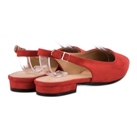 SHELOVET Bailarinas de gamuza de moda rojo 2