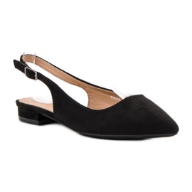 SHELOVET Bailarinas de gamuza de moda negro 2