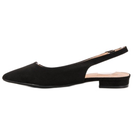SHELOVET Bailarinas de gamuza de moda negro 3