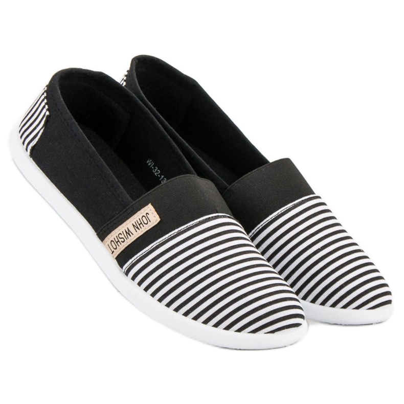 SHELOVET Slipons a rayas negro 2