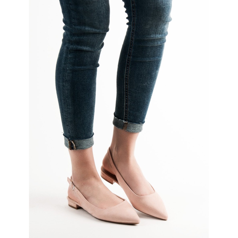 SHELOVET Bailarinas de gamuza de moda rosado 2