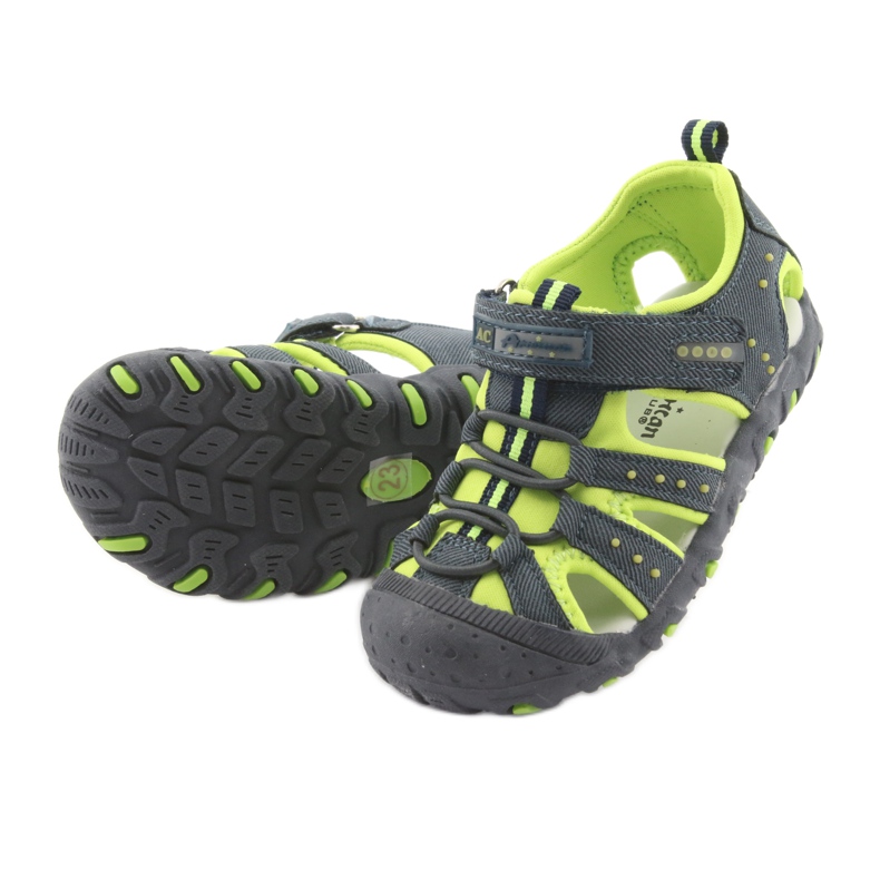 Sandalias con velcro American Club DR11 para niño verde azul marino 5