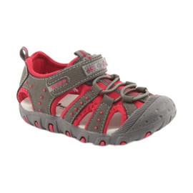 Sandalias con velcro American Club DR11 para niño gris rojo 1