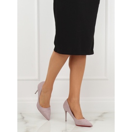 Zapatos de salón con tacón morado E22369 Morado violeta 3