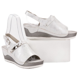 Goodin Sandalias de cuña cómodas blanco 1