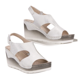 Goodin Sandalias de cuña cómodas blanco 3